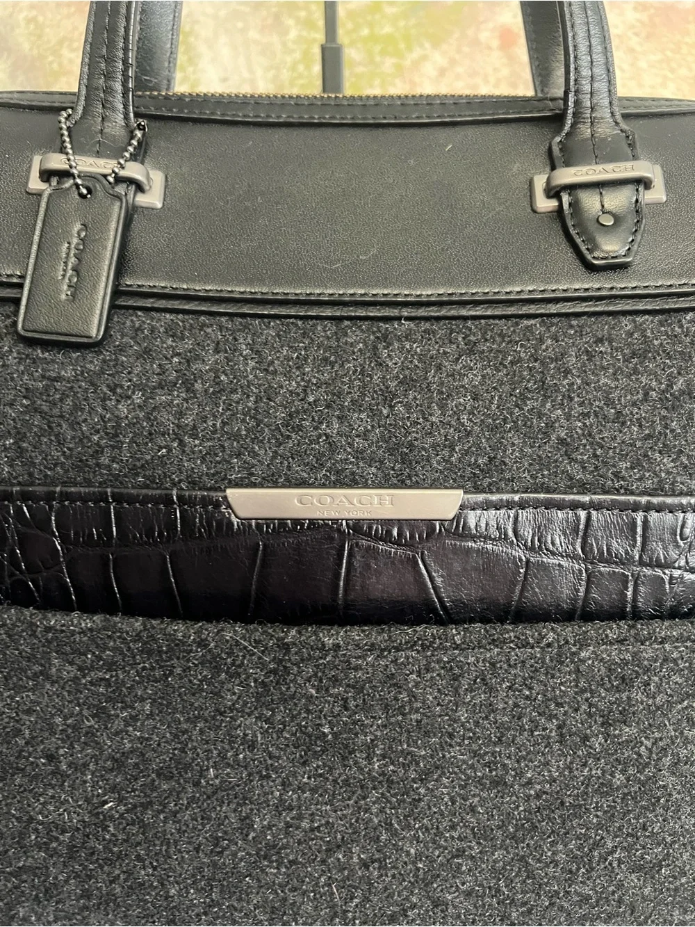 Coach 2014 Taylor Wool/Croc Bowler Satchel.